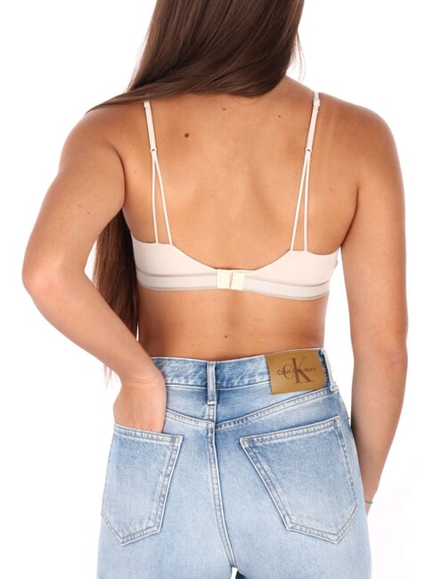 CK Sutien triunghiular tip bralette nisip cu logo nou din piatră - Lenjerie de corp pentru femei