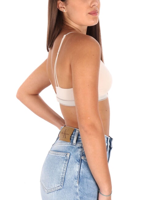 CK Sutien triunghiular tip bralette nisip cu logo nou din piatră - Lenjerie de corp pentru femei