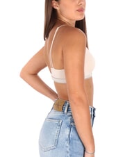 CALVIN KLEIN CK Sutien triunghiular tip bralette nisip cu logo nou din piatră - Lenjerie de corp pentru femei - 3