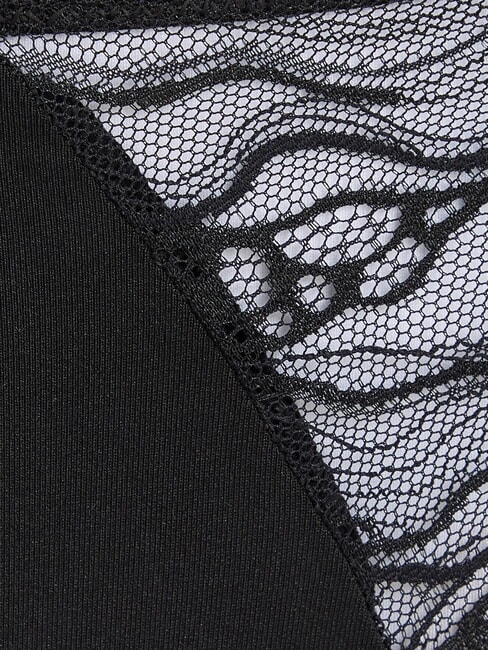 CK Tanga din dantelă negru - Slip pentru femei