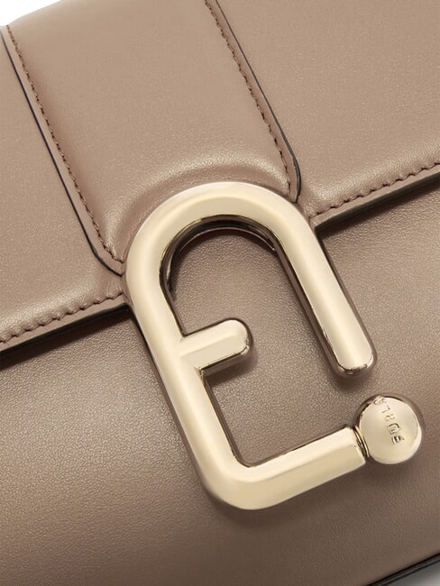 URBAN Geantă mică de umăr din piele greige - Genți femei