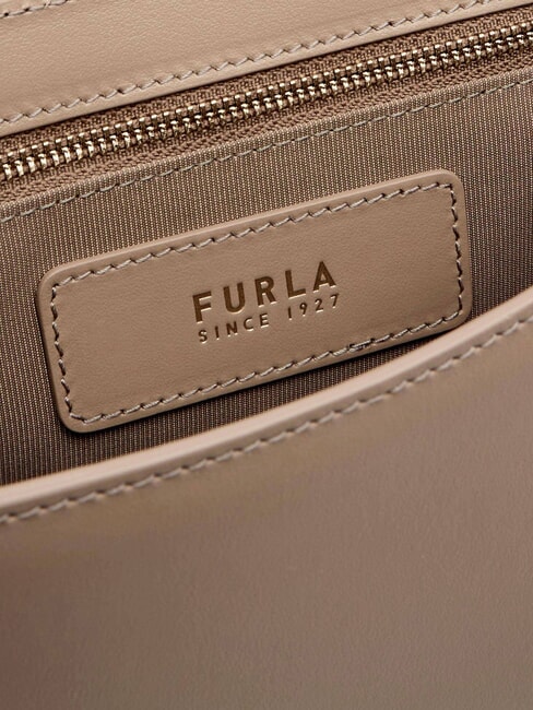 URBAN Geantă mică de umăr din piele greige - Genți femei