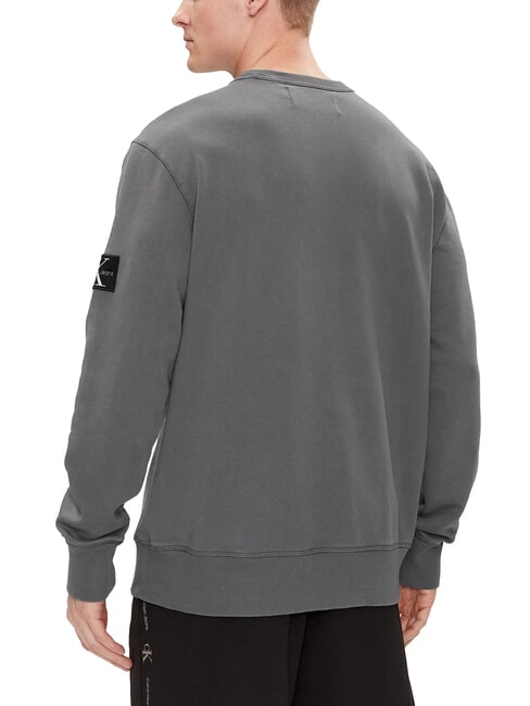 CK JEANS Hanorac cu guler rotund din bumbac negru spălat - hanorace