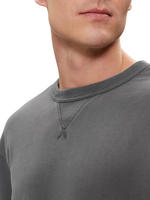 CK JEANS Hanorac cu guler rotund din bumbac negru spălat - hanorace