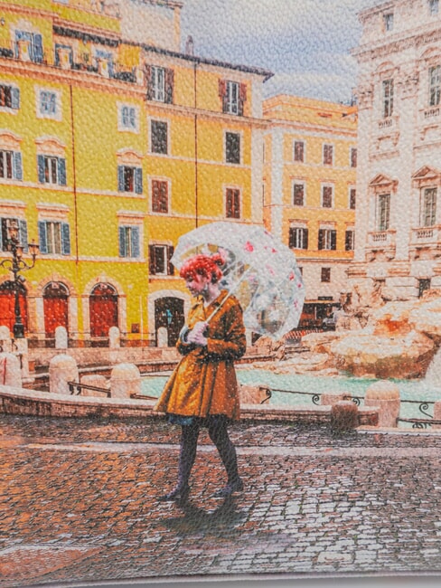 YESBAG Geantă de umăr imprimată Roma curcubeu - Genți femei