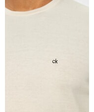 CALVIN KLEIN CK Pulover cu guler rotund, croială regulată înghețată de vanilie - Pulovere pentru bărbați - 3