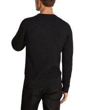 CALVIN KLEIN CK Pulover cu guler rotund și detalii țesute ck negru - Pulovere pentru bărbați - 2
