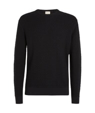 CALVIN KLEIN CK Pulover cu guler rotund și detalii țesute ck negru - Pulovere pentru bărbați - 4