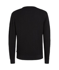 CALVIN KLEIN CK Pulover cu guler rotund și detalii țesute ck negru - Pulovere pentru bărbați - 5