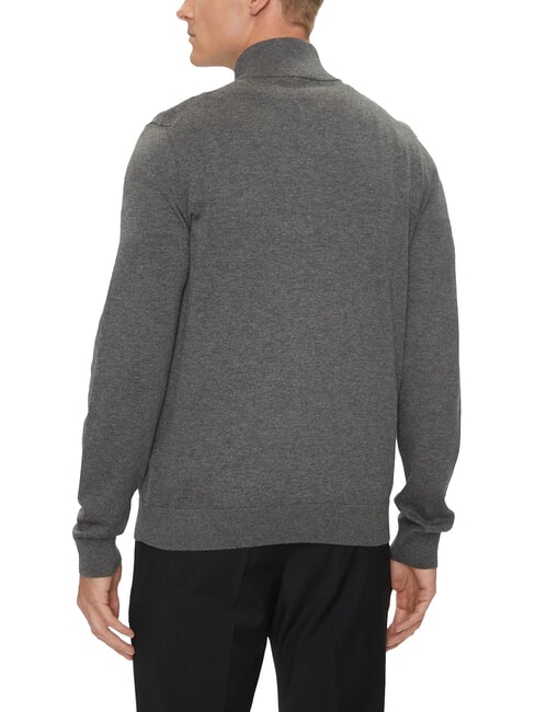 CK Pulover cu guler înalt și fermoar, croială slim fit gri închis heather - Pulovere pentru bărbați