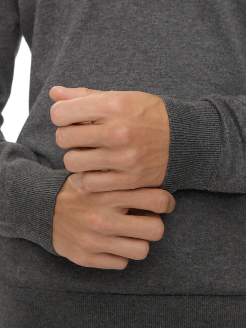 CK Pulover cu guler înalt și fermoar, croială slim fit gri închis heather - Pulovere pentru bărbați