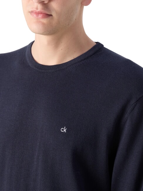 CK Pulover cu guler rotund, croială regulată cerul nopții - Pulovere pentru bărbați