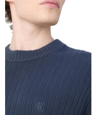 CALVIN KLEIN CK JEANS Pulover cu guler rotund, croială regulată cerneală - Pulovere pentru bărbați - 4