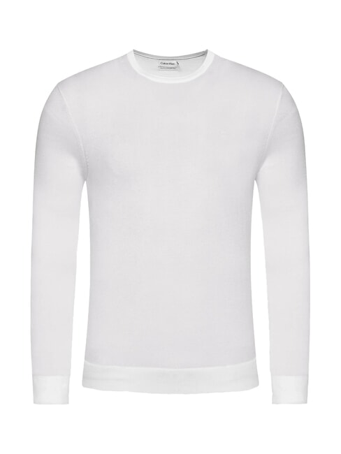 SUPERIOR WOOL Pulover din lana cu gat rotund egretă - Pulovere pentru bărbați