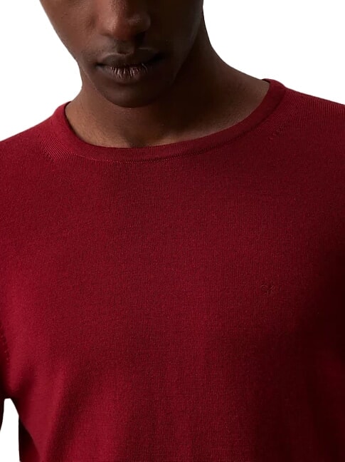 SUPERIOR WOOL Pulover din lana cu gat rotund Syrah - Pulovere pentru bărbați