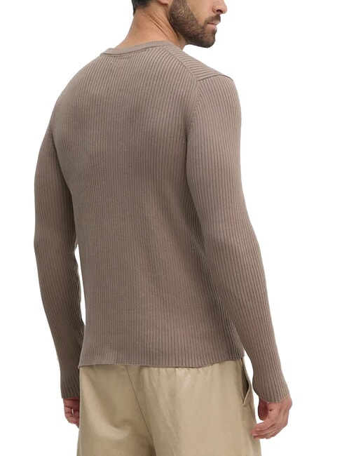 CK JEANS Pulover cu guler rotund și croială slim fit şoim - Pulovere pentru bărbați