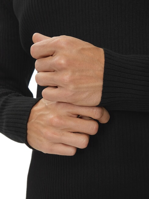 CK JEANS Pulover cu guler rotund și croială slim fit ck negru - Pulovere pentru bărbați