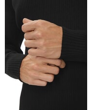 CALVIN KLEIN CK JEANS Pulover cu guler rotund și croială slim fit ck negru - Pulovere pentru bărbați - 4