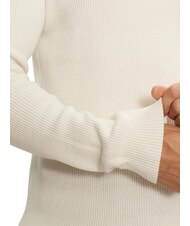 CALVIN KLEIN CK JEANS Pulover cu guler rotund și nervuri fildeş - Pulovere pentru bărbați - 4