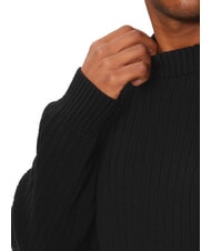 CALVIN KLEIN CK JEANS Pulover cu guler rotund, croială regulată ck negru - Pulovere pentru bărbați - 3