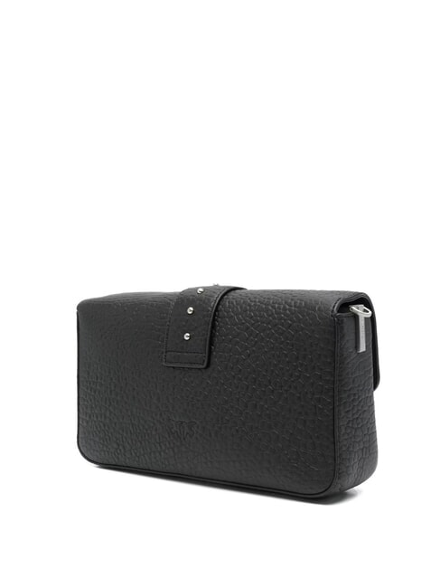 LOVE ONE CLASSIC SLOUCHY Geantă de umăr din piele limuzină neagră - argintiu mat - Genți femei