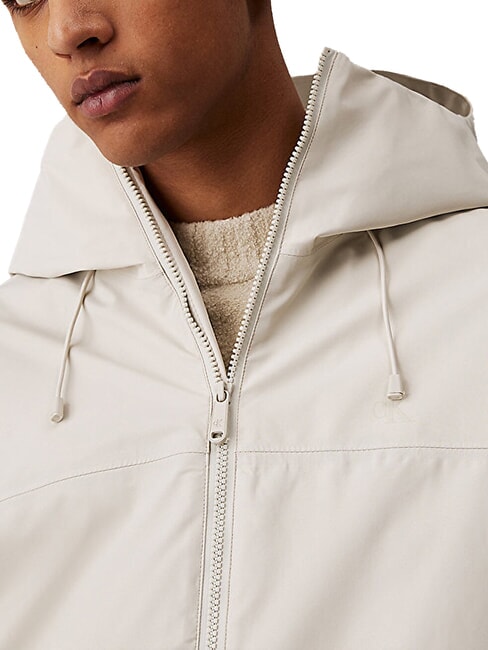 CK JEANS Jachetă cu glugă din material tehnic pelican - Geci de bărbați