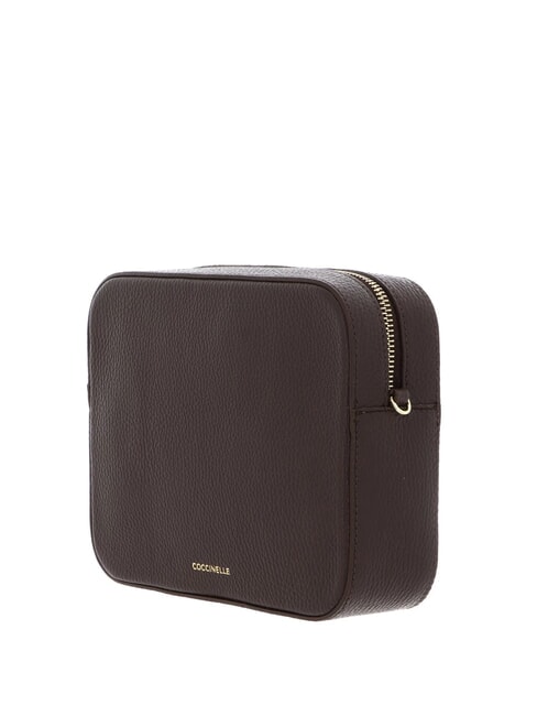 TEBE Geantă mică din piele texturată brunetă - Genți femei