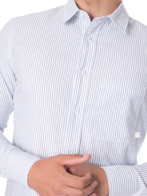 CK JEANS Cămașă slim fit din bumbac cu mânecă lungă dungă albastră albă de China - Cămăși pentru bărbați