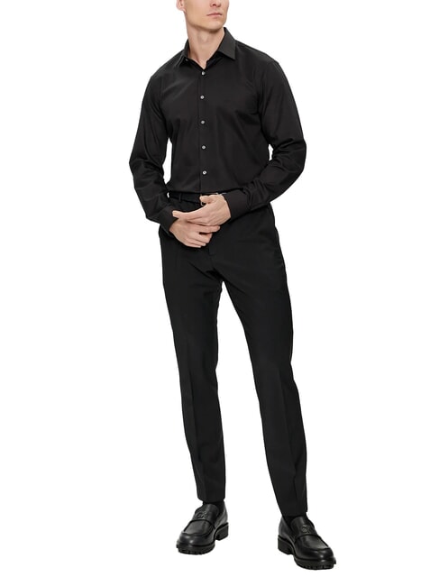 CK Pantaloni eleganți slim fit din amestec de l&acirc;nă ck negru - Pantaloni