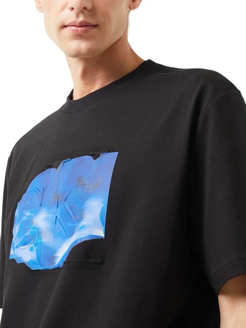 CK JEANS Tricou cu m&acirc;necă scurtă Euphoric &icirc;n relief ck negru - tricou