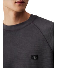 CALVIN KLEIN CK JEANS Tricou cu m&acirc;necă lungă cu țesătură tip waffle abanos - tricou - 3