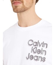CALVIN KLEIN CK JEANS Tricou cu mânecă scurtă și imprimeu 3D al logo-ului alb strălucitor - tricou - 3