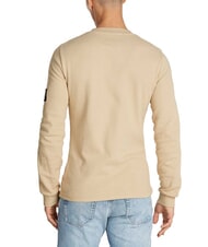 CALVIN KLEIN CK JEANS Pulover cu mânecă lungă și guler rotund, model waffle - tricou