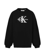CALVIN KLEIN CK KIDS Hanorac cu guler rotund și logo sherpa ck negru - Hanorac pentru bebeluși - 4