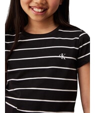 CALVIN KLEIN CK KIDS Tricou cu mânecă scurtă și dungi dungă neagră / fildeș - Tricou copil - 3