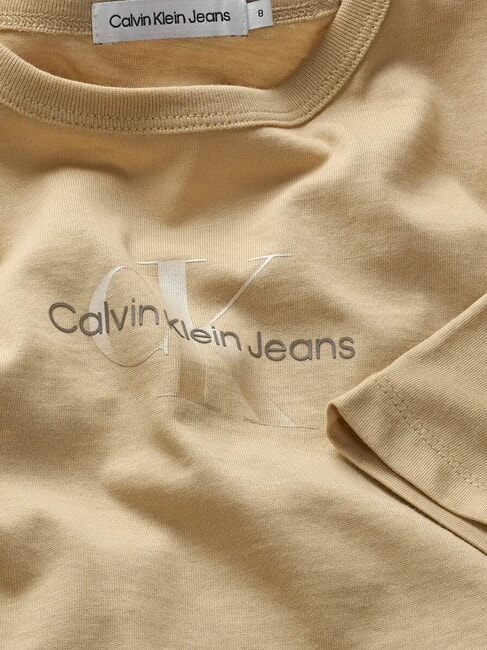 CK KIDS Tricou cu mânecă scurtă din bumbac elastic kaki pal - Tricou copil