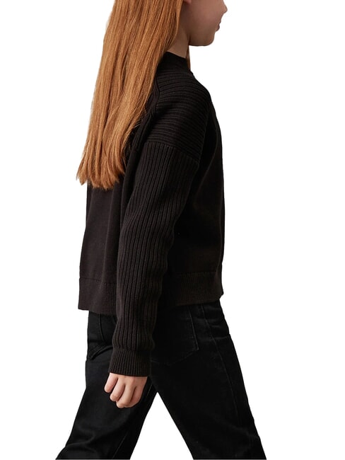 CK KIDS Pulover cu guler rotund din bumbac ck negru - Pulovere pentru copii