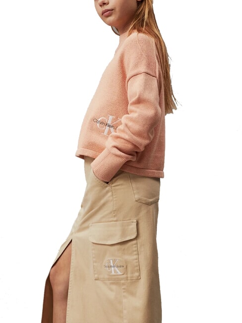 CK KIDS Fustă cargo cu crăpătură kaki pal - Fuste pentru fetițe