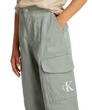 CALVIN KLEIN CK KIDS Pantaloni cargo din bumbac pentru fete verde meteor - Pantaloni pentru copii - 3