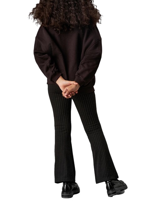 CK KIDS Pantaloni cu talie &icirc;naltă și dungi subțiri pentru fete ck negru - Pantaloni pentru copii