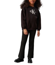 CALVIN KLEIN CK KIDS Pantaloni cu talie &icirc;naltă și dungi subțiri pentru fete ck negru - Pantaloni pentru copii - 3