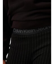 CALVIN KLEIN CK KIDS Pantaloni cu talie &icirc;naltă și dungi subțiri pentru fete ck negru - Pantaloni pentru copii - 4