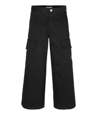 CALVIN KLEIN CK KIDS Pantaloni cargo din bumbac pentru fete ck negru - Pantaloni pentru copii - 3