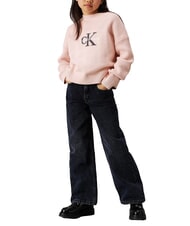 CALVIN KLEIN CK KIDS Blugi de fete cu croială lejeră albastru negru rigid - Pantaloni pentru copii - 4