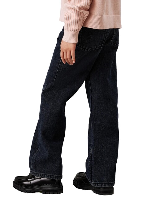 CK KIDS Blugi de fete cu croială lejeră albastru negru rigid - Pantaloni pentru copii