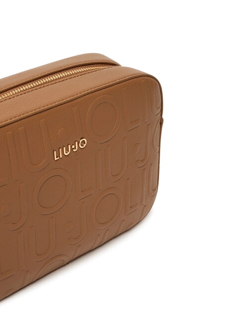 MANHATTAN Geantă medie pentru cameră cu logo în relief piele de căprioară - Genți femei