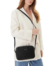 LIUJO MANHATTAN Geantă medie pentru cameră cu logo &icirc;n relief BLACK - Genți femei - 5