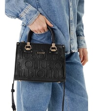 LIUJO MANHATTAN Geantă mică cu logo în relief BLACK - Genți femei - 5