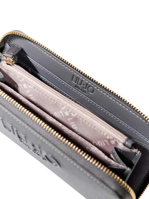 CALIWEN Portofel mare din saffiano cu fermoar antracit - Portofele femei