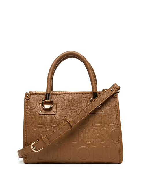 MANHATTAN Geantă mică cu logo în relief piele de căprioară - Genți femei